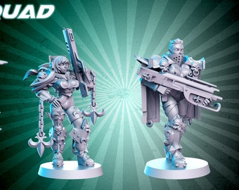 Sci-fi Battle Nun - RN Estudio gedrukte miniatuur | Kerkers en draken | verkenner | Tafelblad