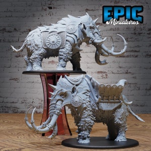 Ice Age Madness, Armored Mammoth  (Huge Creature) - Epic Miniatures | Dungeons & Dragons | Pathfinder | Tabletop
