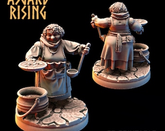 Dwarf Chef Miniature for Tabletop RPGs | Asgard Rising | Dungeons and Dragons
