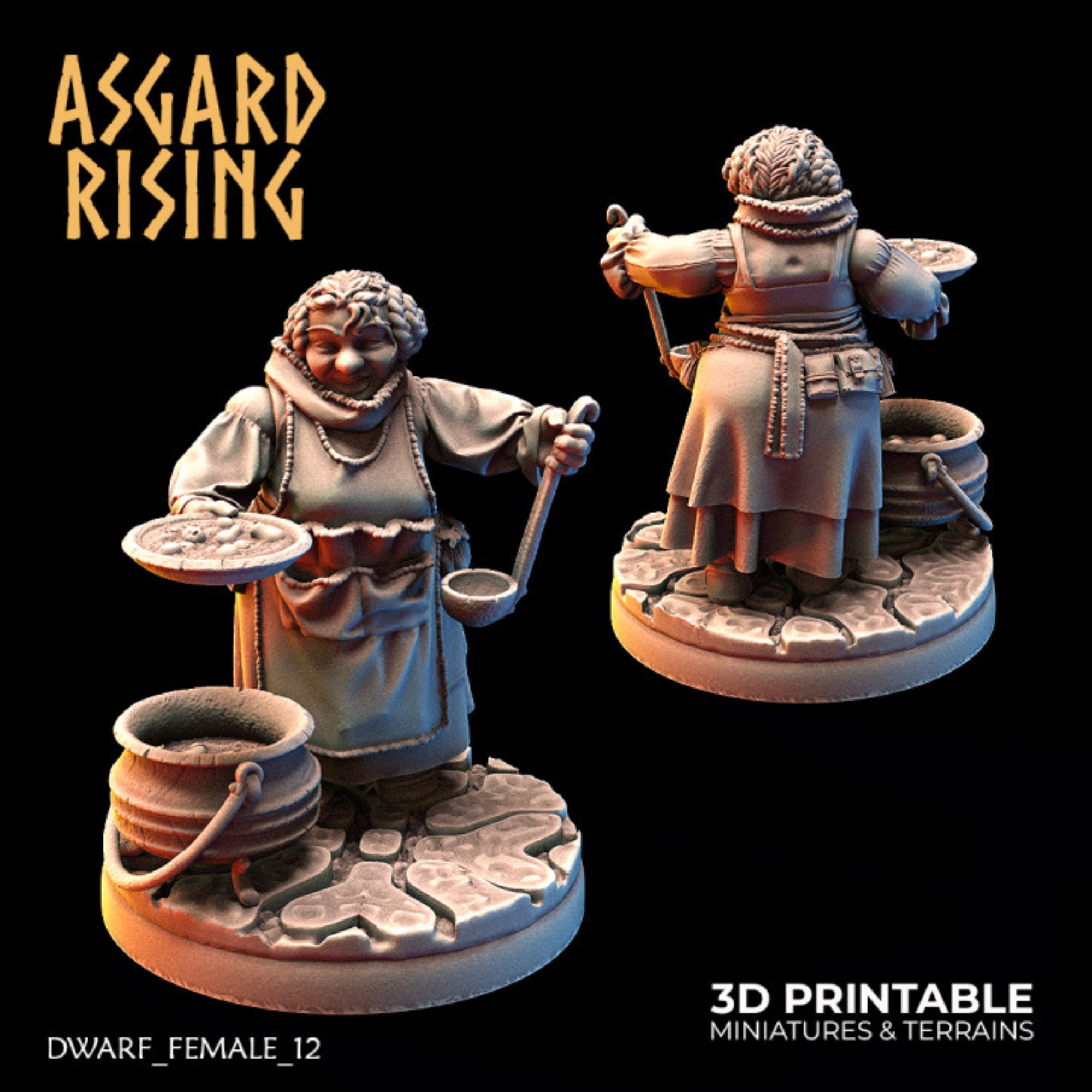Dwarf Chef Miniature for Tabletop Rpgs | Asgard Rising | Dungeons