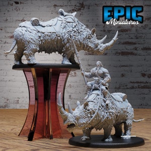 Ice Age Madness, Wooly Rhino Mount (Large Creature) - Epic Miniatures | Dungeons & Dragons | Pathfinder | Tabletop