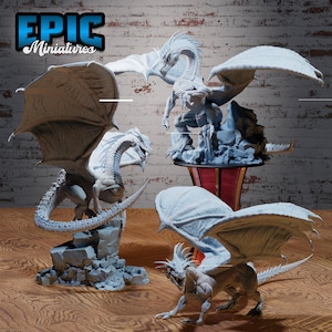 Ice Age Madness, Glacier Dragon (Gargantuan) - Epic Miniatures - Tabletop RPG Miniature - Dungeons and Dragons