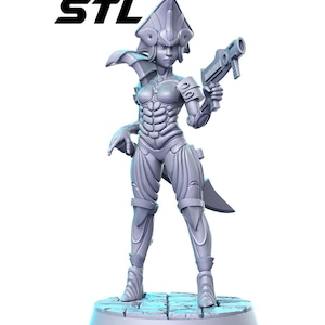 Nefer, Cyber Egyptian Empress - RN Estudio Printed Miniature | Tabletop RPG | Cyberpunk | Wargames