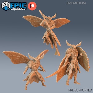 Mothfolk Warrior - Epic Miniatures | Dungeons & Dragons | Pathfinder | Tabletop