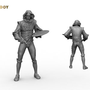 Artist, Bard of Noble Miniature voor Tabletop RPG&#39;s | Golden Heroes STL | Kerkers en Draken