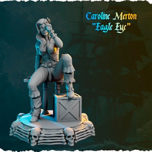Caroline Merton, Eagle Eye Pirate, Miniature for Tabletop Games | Ladies of The Sea, Gilmore Studio | Dungeons and Dragons