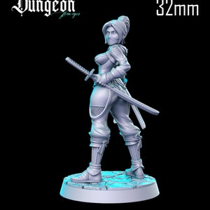 Ninja Pin-Up Miniature for Tabletop RPGs | Dungeon Pin-Ups | Dungeons and Dragons