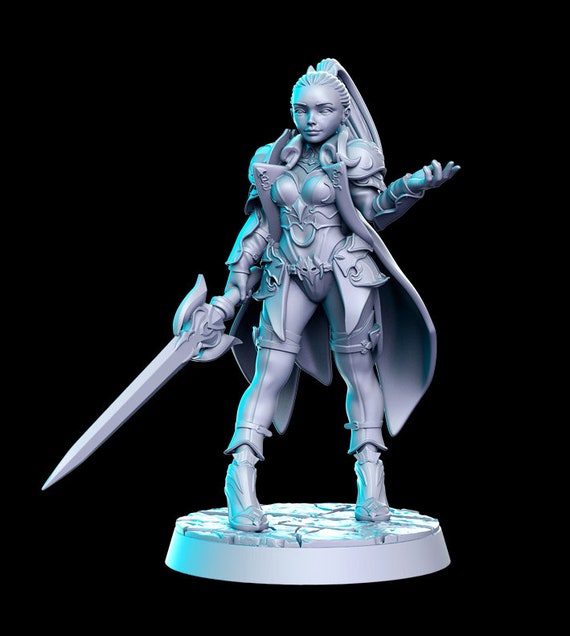 Ainara, Officer of  the Royal Guard - RN Estudio Printed Miniature | Dungeons & Dragons | Pathfinder | Tabletop