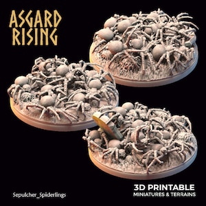 Enjambre de arañas sepulcrales (criatura grande) - Miniatura impresa de Asgard Rising / Dungeons & Dragons / Pathfinder / Juegos de mesa