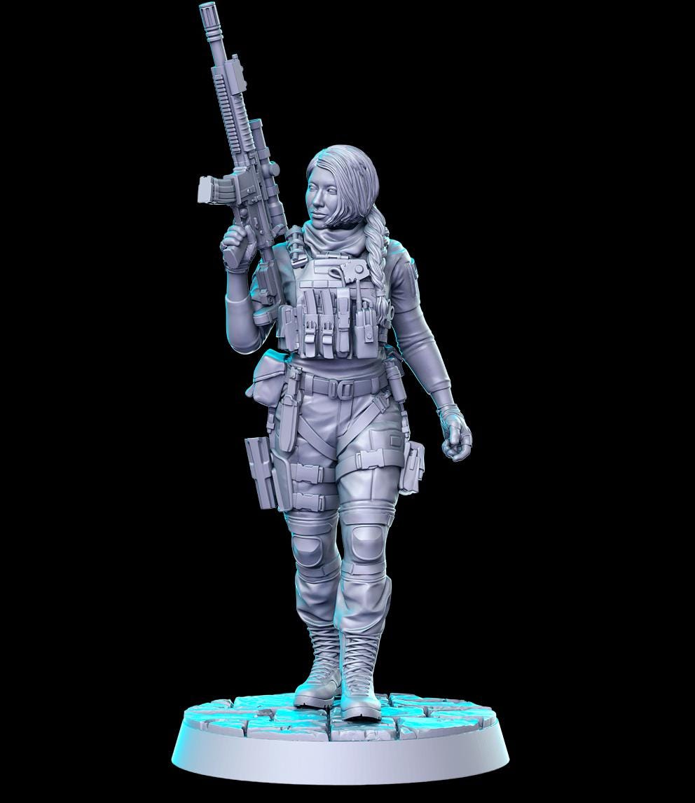 Roze, Sniper - RN Estudio gedruckt Miniatur | Dungeons & Dragons | Pfadfinder | Tischplatte
