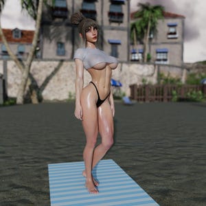Anna Lovely, Pin Up Miniature for Tabletop RPGs | QB Miniatures | Bikini Pin Ups | Dungeons and Dragons