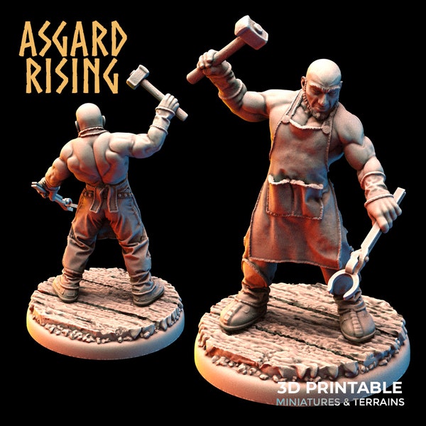 Blacksmith, Male Human - Asgard Rising | Dungeons & Dragons | Pathfinder | Tabletop