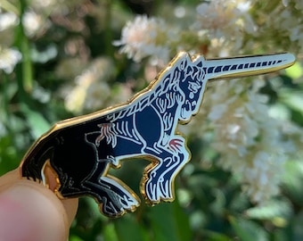 Medieval Unicorn Hard Enamel Pin | Mythical Bestiary Pin