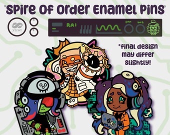 PREORDER Splatoon Spir3 of Ord3r Dedf1sh Pearl Marina Off the Hook Black Nickel Enamel Pins