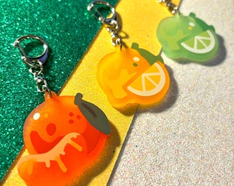 Original Candied Citrus - Lime Lemon Tangerine Frosted Acrylic Charms