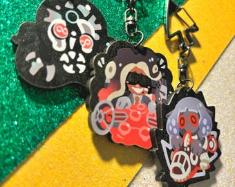 Splatoon 3 Candied Memverse Side Order Overlorder Parallel Canon Marina Agitando Black Pearlescent Colored Acrylic Charms