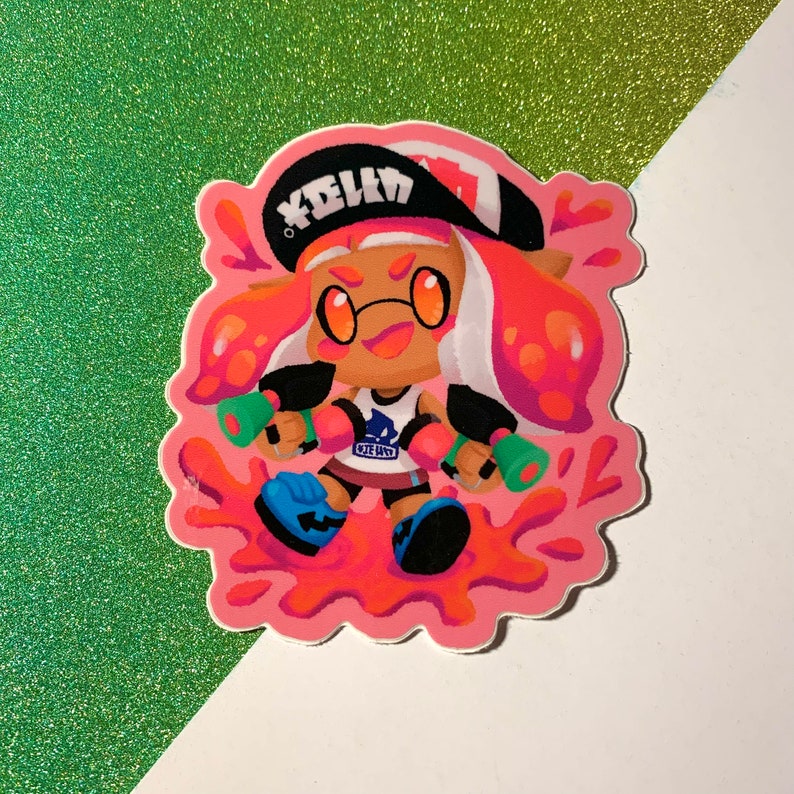 Splatoon 1 2 3 Mascot Inkling Ink Tank Glossy Vinyl Stickers Etsy