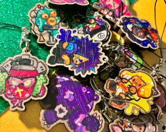 Splatoon Huevember Side Order Octavio Dedf1sh Spyke and More Wooden Phone Charms