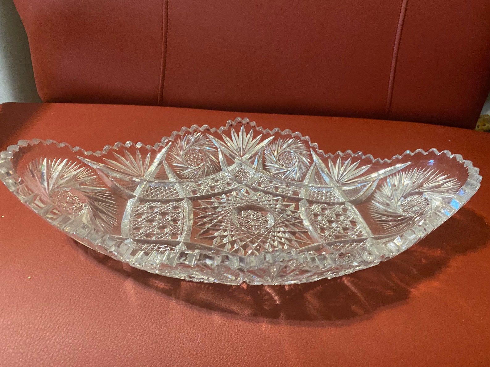 Beautiful Heavy Lead Crystal Serving Platter Etsy