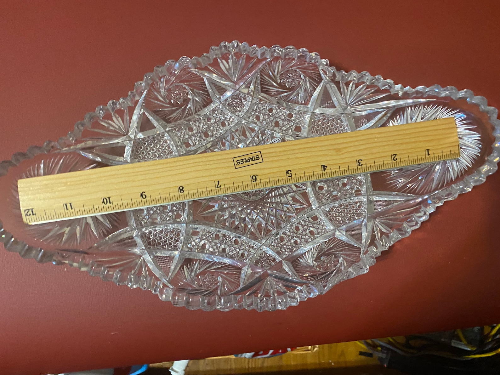 Beautiful Heavy Lead Crystal Serving Platter Etsy