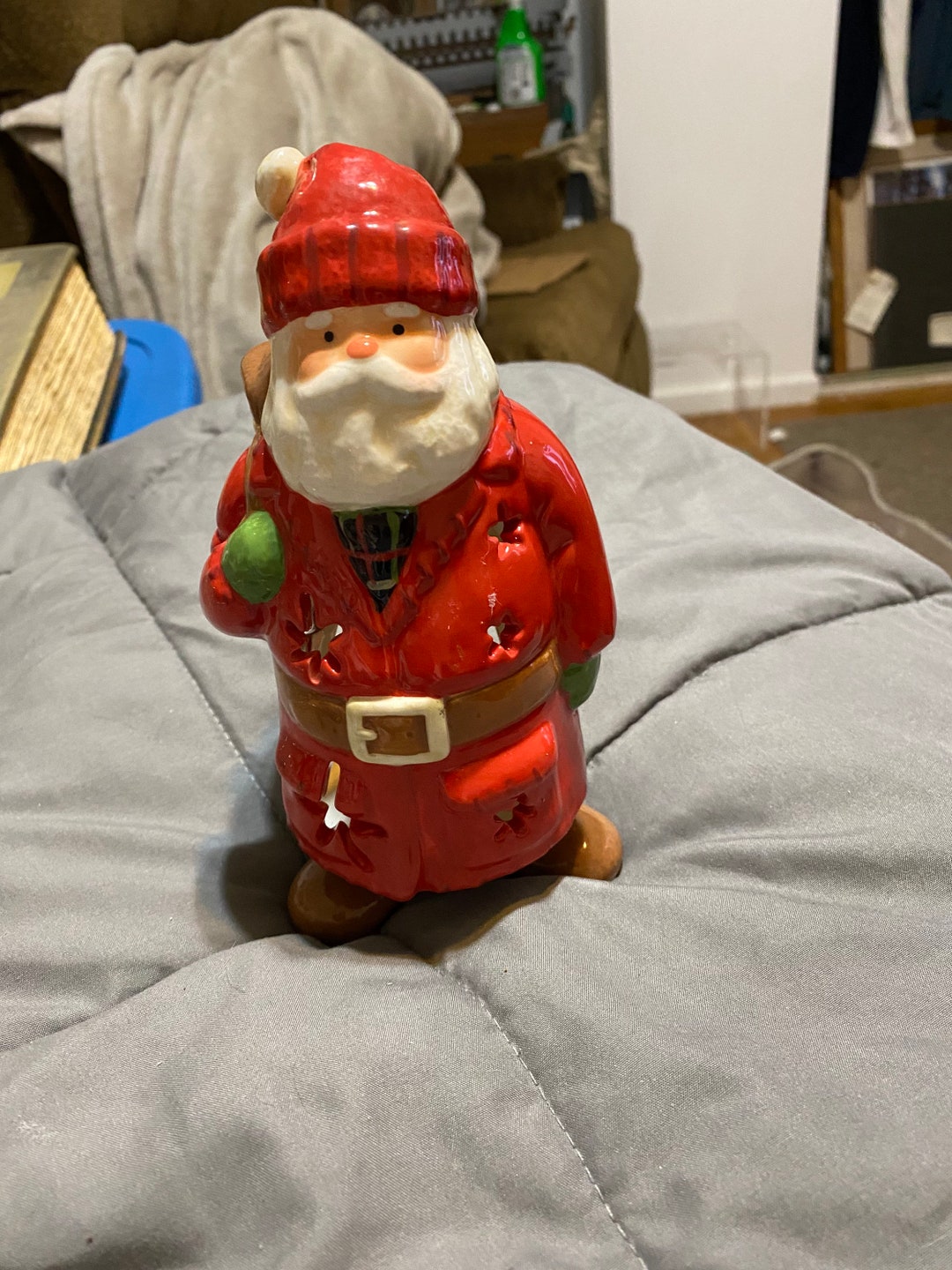 Vintage Santa Candle Holder Etsy
