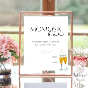 MOM-OSA / Letrero de barra para el Día de la Madre / Letrero de barra Mimosa / Templo personalizado con Canva