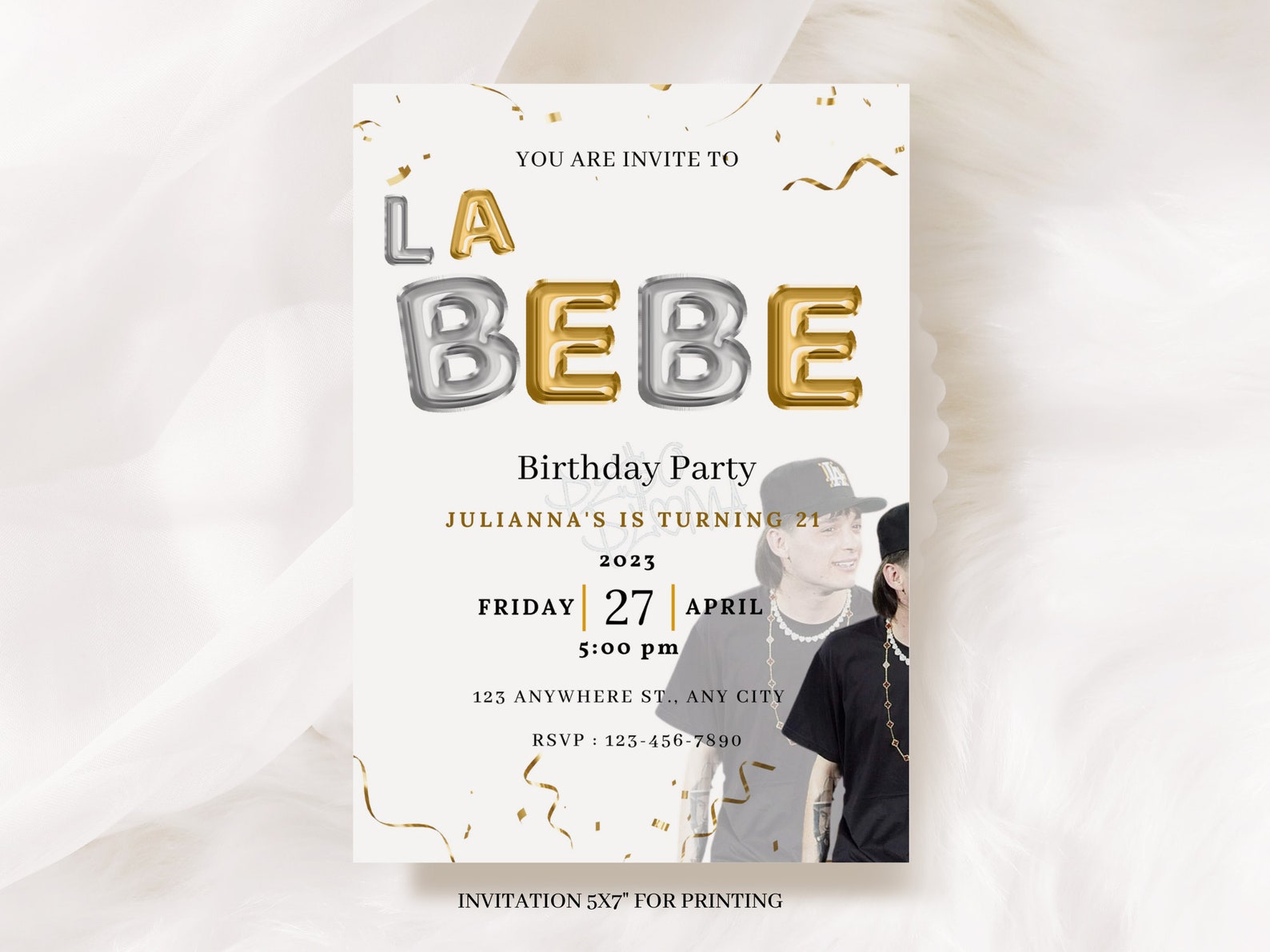 Customizable Peso Pluma Birthday Invitation Template La Bebe Birthday Customizable Peso Pluma Birthday Invitation Template La Bebe Birthday