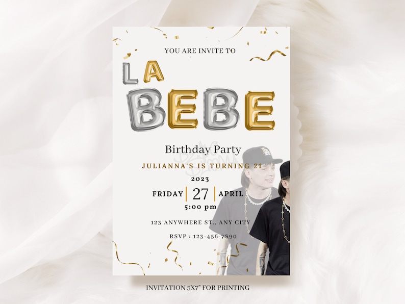 Editable Peso Pluma Invitation Template La Bebe Bithda Party Etsy Editable Peso Pluma Invitation Template La Bebe Bithda Party Etsy