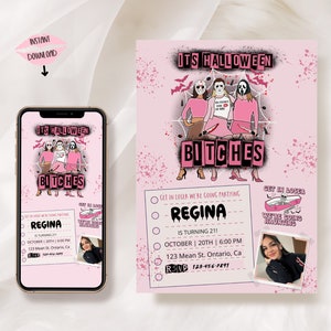 Editable Mean Girls Halloween Invitation, Burn Book Party (Digital Download)