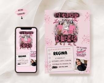Editable Mean Girls Halloween Invitation, Burn Book Party (Digital Download)