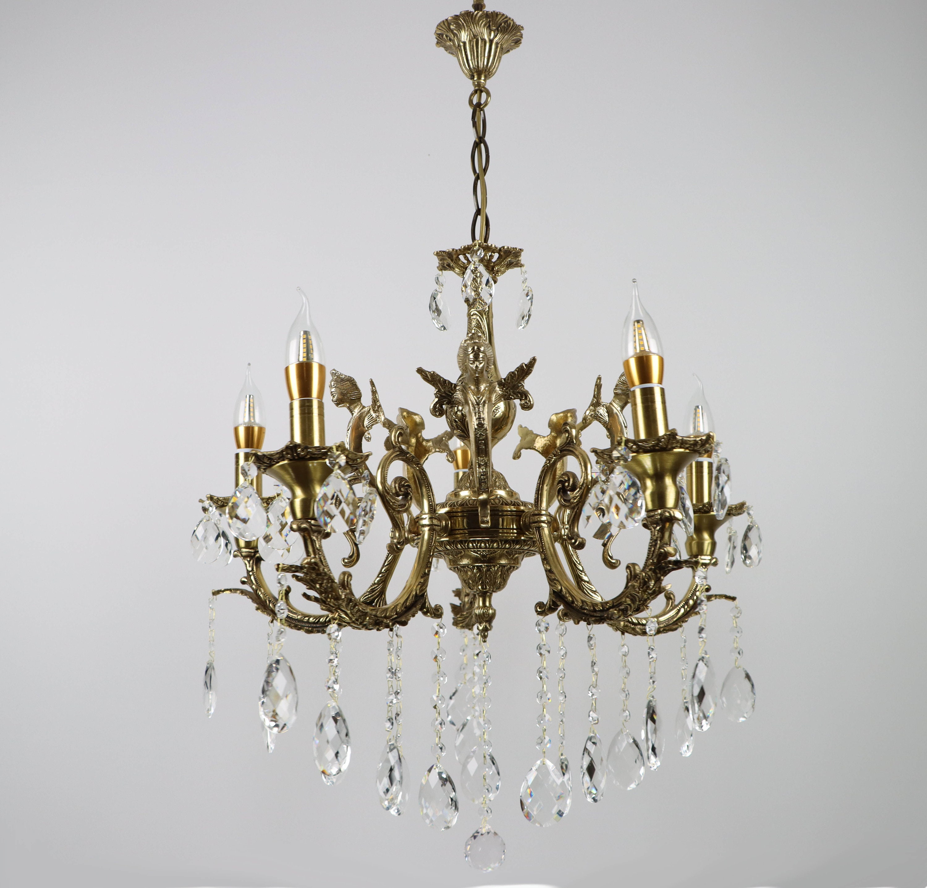 Bling Small Chandelier Antique Brass