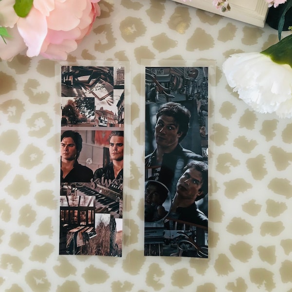 Vampire Diaries Bookmark Set of 2 - Damon Salvatore Bookmarks - Stefan Salvator Bookmarks- Ian Somerholder