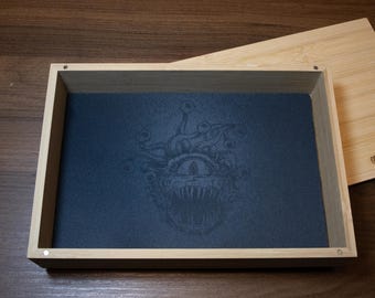 Grunge Beholder bambu tärningsbricka med magnetiskt lock