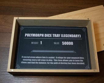 Artikellåda i bambu med tärningsbricka och magnetiskt lock