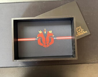 Darth D20 Ebony Dice Tray with Magnetic Lid