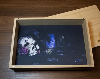 Nevermore bambu tärningsbricka med magnetiskt lock