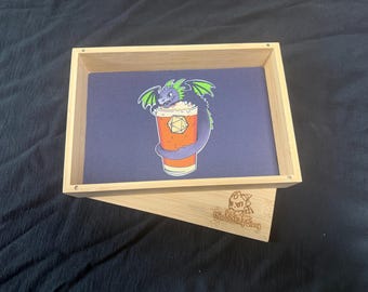 Dragon's Hoard bambu tärningsbricka med magnetiskt lock