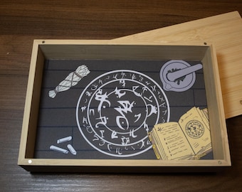 Spell Prep bambu tärningsbricka med magnetiskt lock