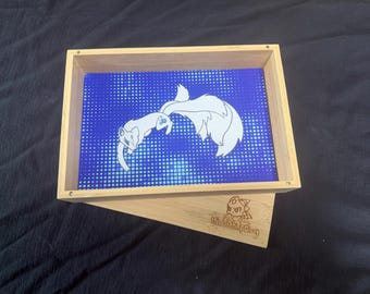 Cyber Fox bambu tärningsbricka med magnetiskt lock