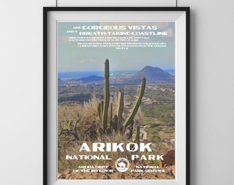 Arikok National Park Vintage Travel Poster | Aruba WPA Print (Digital Download)