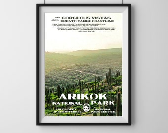 Arikok National Park Poster | Aruba Vintage Travel Print (Digital Download)