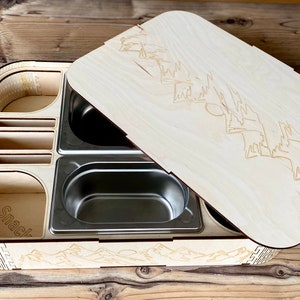 Sofá Snack Bar XXL | Sofá Butler | Personalizable | Ensamblable | Madera de abedul