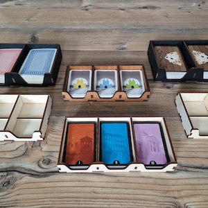 Porta-cartas para vários jogos de cartas / madeira de bétula / também para cartas com manga