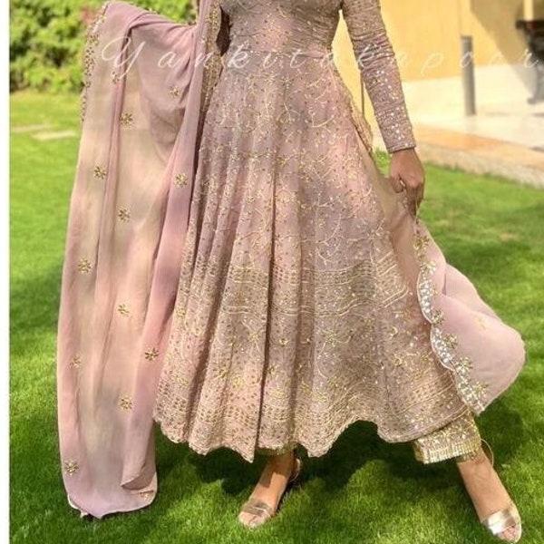 Anarkali Jurk Voor Vrouwen Feestkleding Pakken Geborduurde Salwar Kameez Vrijetijdskleding Indiase Outfits Ontwerper Punjabi Pak Bruids Trouwjurken