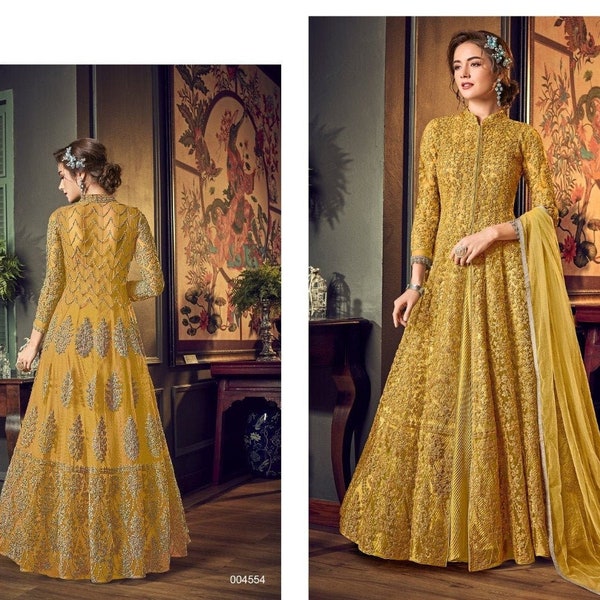 Anarkali Gown, Wedding Gown, Salwar Kameez, Yellow Dress, Bridesmaid Dresses, Pakistani Suit, Festival Wear, Designer Outfits, Haldi Lehenga