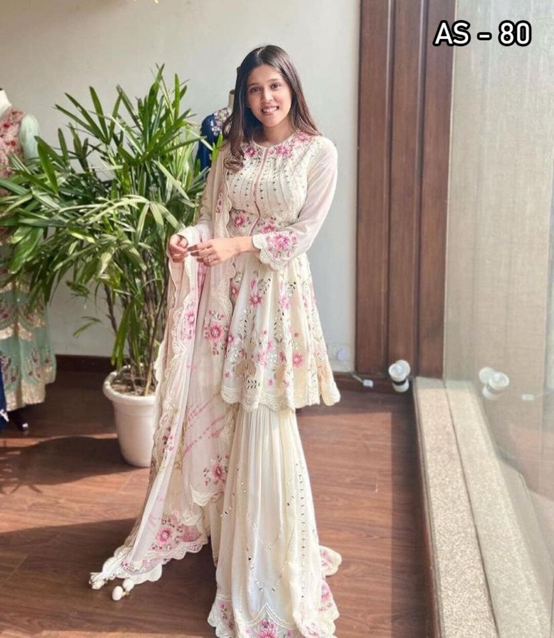 simple white gharara