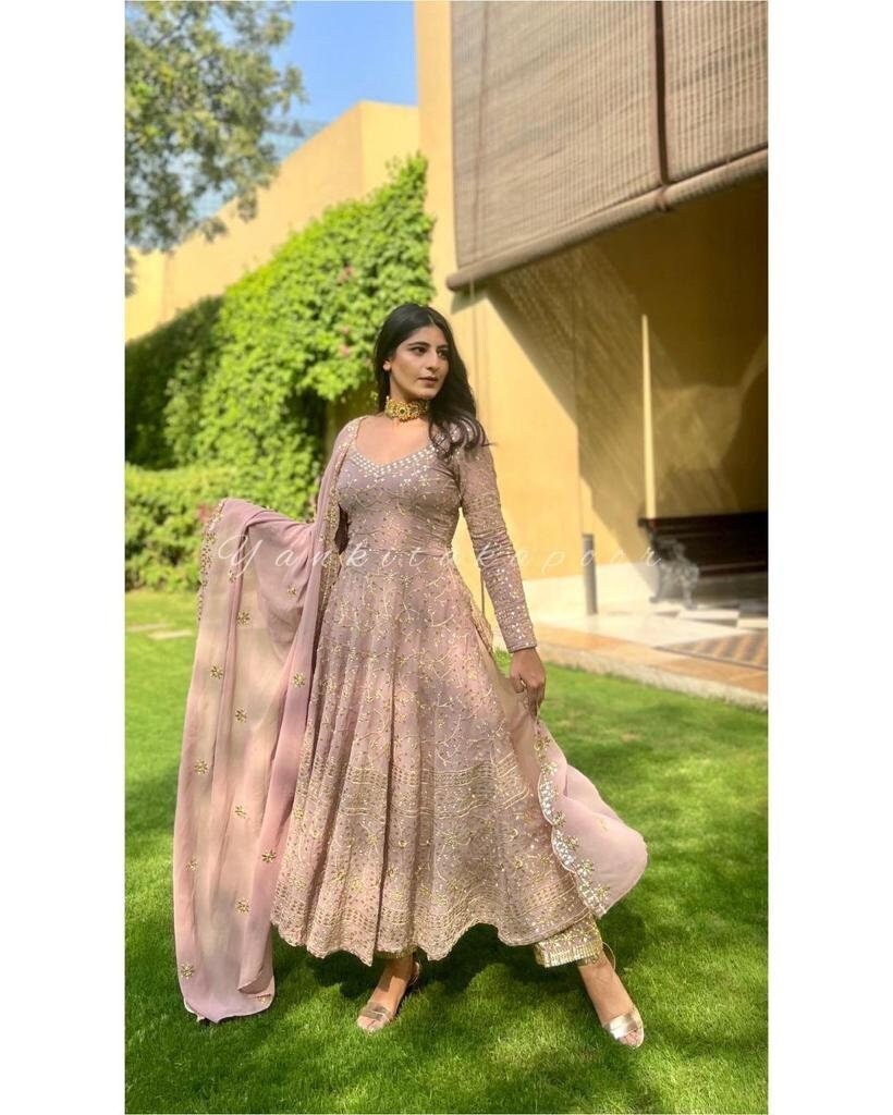 Digital Flower Printed Anarkali Suit Fancy For Women Designer Punjabi –  subhvastra