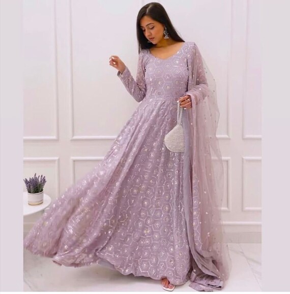 Sequin anarkali gown sale