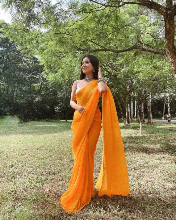 Indian-Ethnic-Party-Wear-Sari-Designer-Bollywood-Wedding-Georgette-Bridal  Saree 