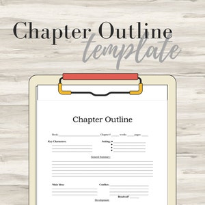 Chapter Outline Template novel Short Story Book Et C. - Etsy